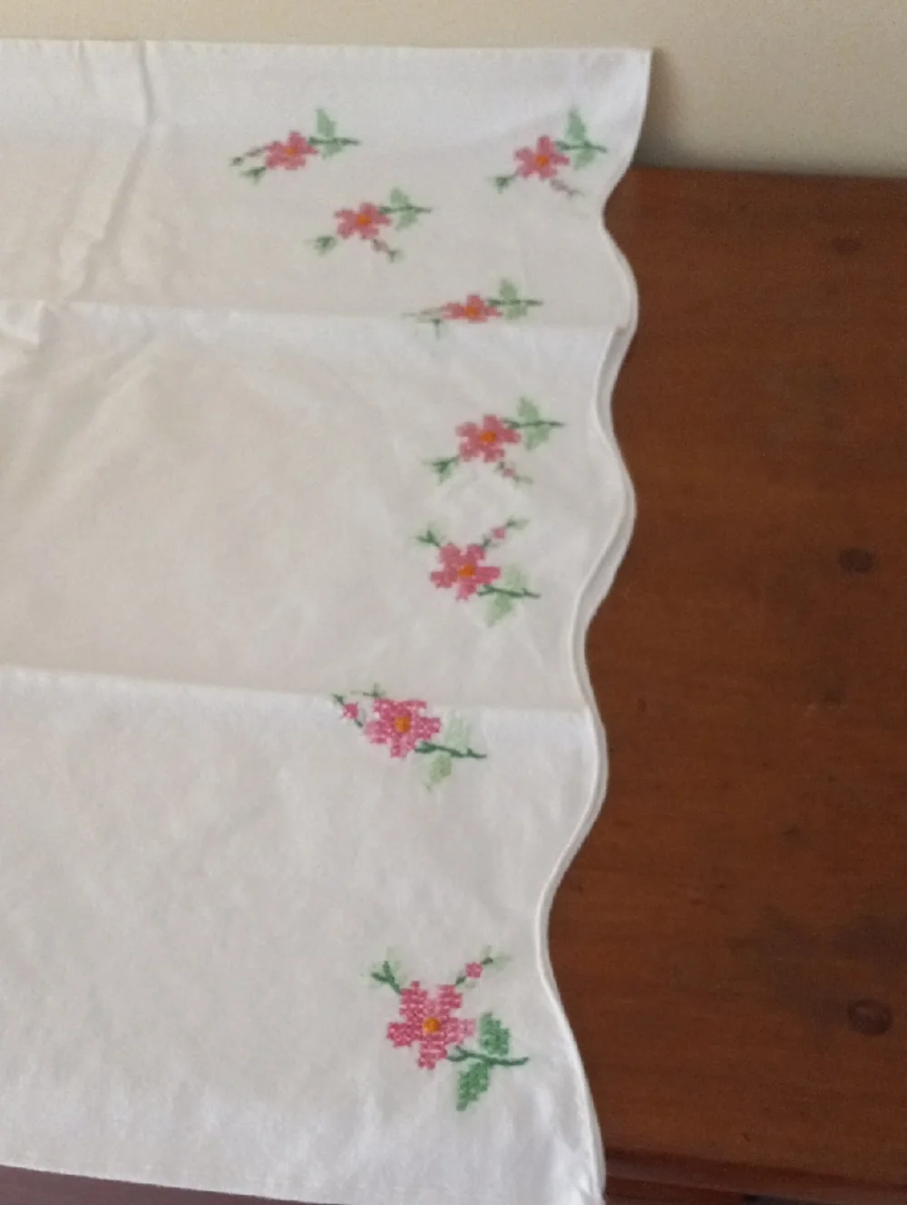 Dainty Pink Floral Embroiderd Pillowcase Set Standard Size